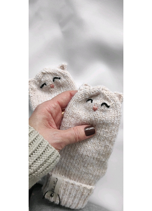 Варежки вязаные детские