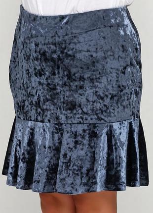 Женcкая, велюровая, плюшевая, юбка, годе, бархатная, размер s, c&a, 19745