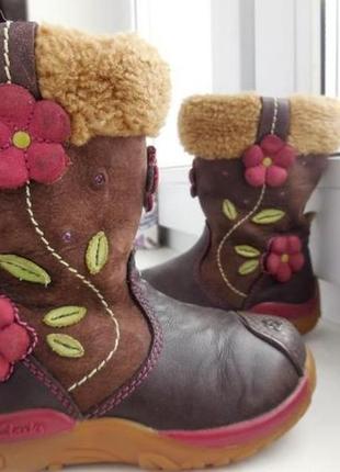 Кожаные демисезонные ботинки clarks 19-20 р.- 14см ecco деми