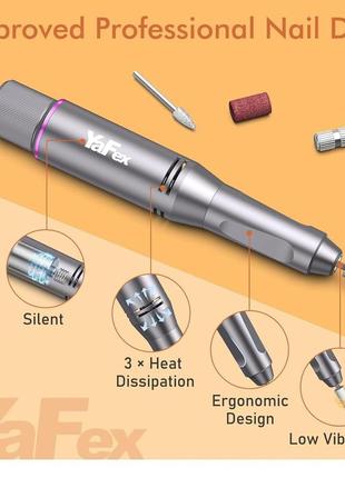 Б.у фрезер для ногтей yafex для гелевых ногтей 35000 об/мин, 11-в-1 электрический резак для ногтей3 фото