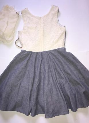 Нарядное платье с открытыми плечами и кружевной спиной для девочек р. 106 фото