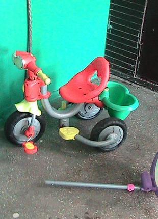 Велосипед коляска. дитячий . україна. київ. вишневе7 фото