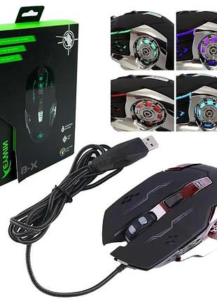 Игровая мышка с подсветкой gaming mouse x6 / мышка для ноутбука / проводная компьютерная мышь
