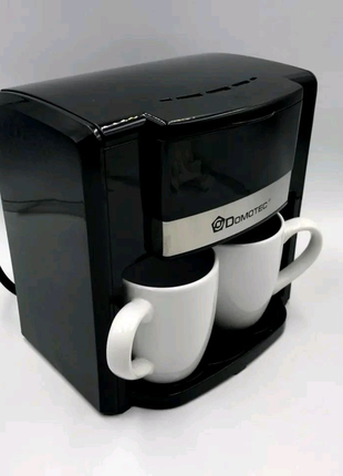 Крапельна кавоварка domotec ms-0708 500 вт з двома чашками