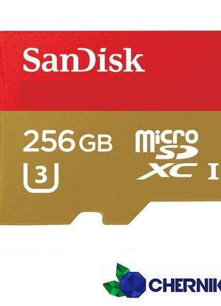 Флешка карта памяти sandisk 256gb microsdxc, класс 10 uhs-i флеш