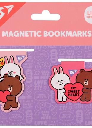 Закладки магнітні yes line friends sweet heart, 2шт