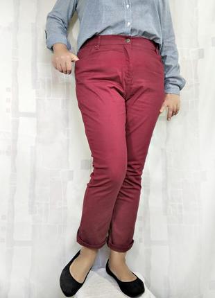 Бордові скінні з трикотажним поясом, на невисокий зріст, 98% бавовни