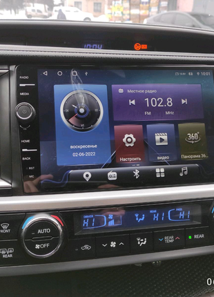 Магнітола toyota highlander, bluetooth, carplay, usb, gps, 4g
