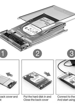 Uthai g06 прозорий зовнішній корпус кейс, кишеня жорсткого диска 2.5" hdd ssd sata5 фото