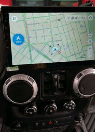 Магнітола jeep wrangler, bluetooth, usb, gps, wifi, android