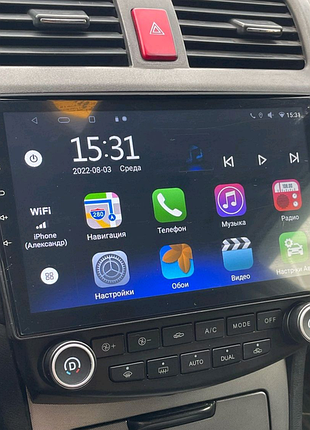 Магнітола honda accord 7, bluetooth, usb, gps, wifi, android 6