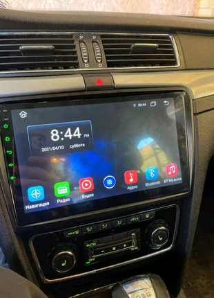 Магнітола skoda superb, bluetooth, usb, gps, carplay, android, 4g 5