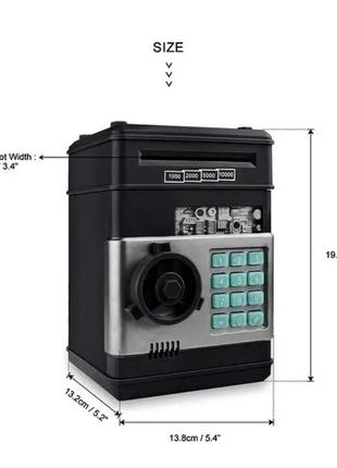 Електронна скарбничка сейф з кодовим замком el510 чорна1 фото