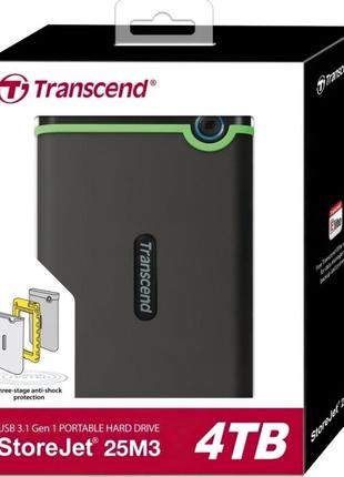 Зовнішній жорсткий диск 2.5" hdd 4 tb transcend storejet 25m3 usb 3.1 (ts4tsj25m3s)