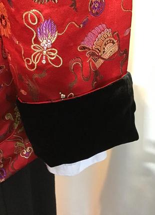 Винтаж, жакет шелковый ручной работы, пиджак в китайском стиле двустороний, 100% шелк3 фото
