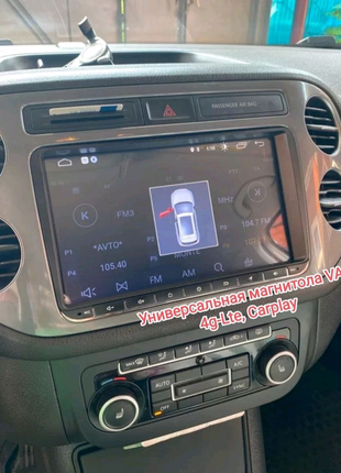 Магнітола volkswagen, seat, skoda, carplay, bluetooth, usb, 4g