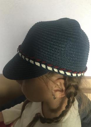 Красивая  стильная плетенная деми кепка на девочку 6-8 л