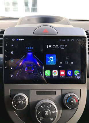 Магнітола kia soul, bluetooth, usb, gps, wifi, android 7