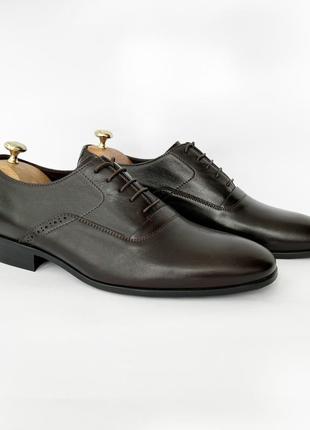Кожаные коричневые оксфорды 41, 42, 44 размер
