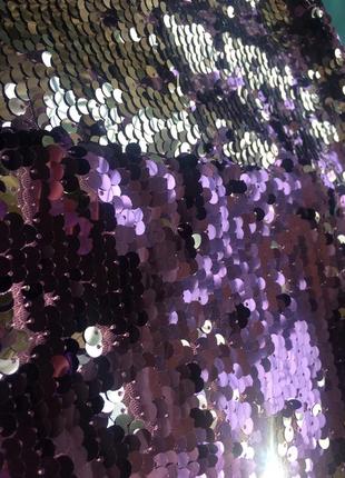 Набор декоративных наволочек 2шт. серебристо-фиолетовые двусторонние пайетки5 фото