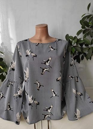 Блуза с объемными рукавами flore