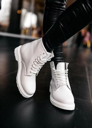 ❄️dr.martens 1460 white winter❄️ботинки мартинсы женские зимние с мехом