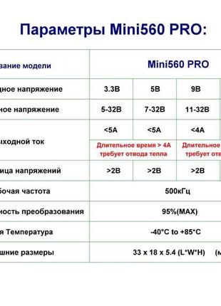 Перетворювач напруги знижувальний mini560 pro_9в3 фото