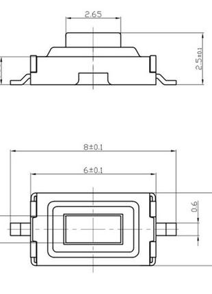 Кнопка тактовая smd 3 x 6 х 2,5 мм9 фото
