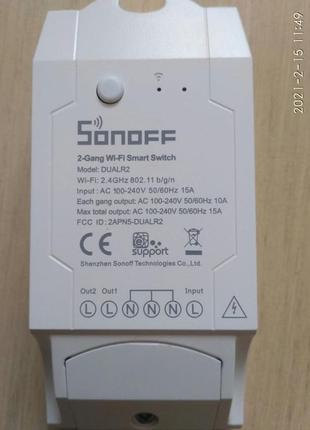 Sonoff dual двоканальне wi-fi реле розумний дім