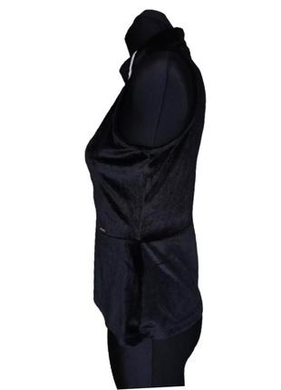 Черный топ новый блуза чепурный велюровый с баской guess р.м.