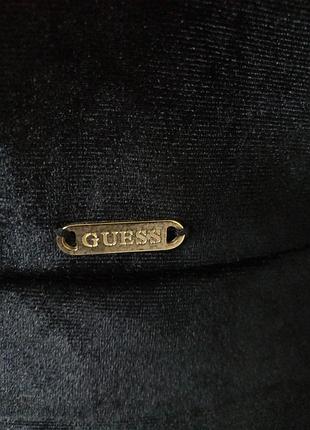 Черный топ новый блуза чепурный велюровый с баской guess р.м.