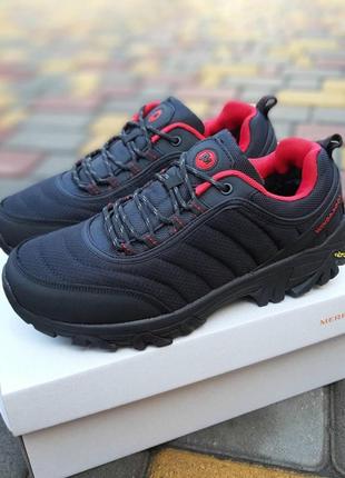 Мужские кроссовки merrell vibram black/red чёрные с красным