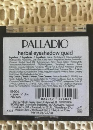 Palladio eyeshadow quads высокопигментированная палитра теней для глаз3 фото