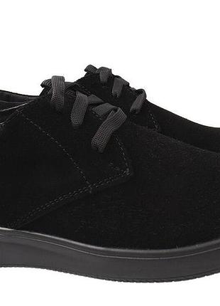 Туфли мужские из натуральной замши, на низком ходу, на шнуровке, цвет черный, украина van kristi, 44