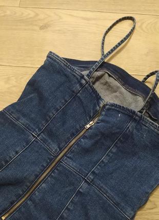 Синий джинсовый сарафан в утяжеление