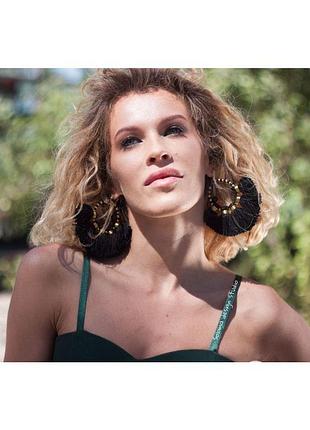 Серьги-кольца с кистями