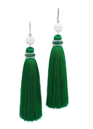 Сережки-кисті з гірським кришталем