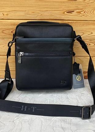 Мужская кожаная сумка мессенджер на и через плечо h.t. leather чоловіча шкіряна