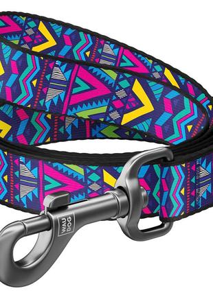 Поводок для собак нейлоновый waudog nylon, рисунок "инди", ш 15 мм, дл 122 см