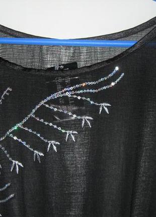 Нарядная блуза "летучая мышь" с рисунком из пайеток2 фото