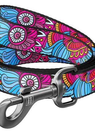 Поводок для собак нейлоновый waudog nylon, рисунок "лето" , ш 25 мм, дл 122 см