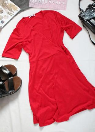 Красное платье на запах зара м 38 размер zara