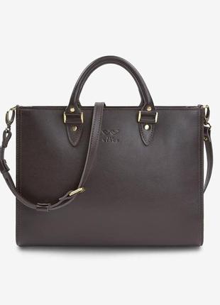 Сумка женская кожаная а4 коричневая krast fency