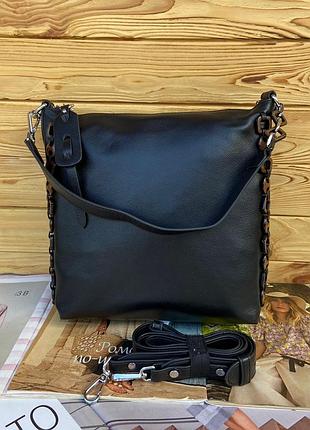 Женская кожаная сумка на и через плечо polina & eiterou жіноча шкіряна сумочка