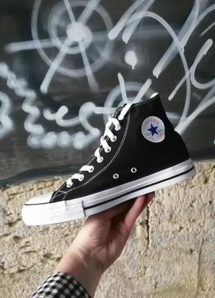 Кеди кеды конверсы высокие converse all star чорные с белым купить в украине