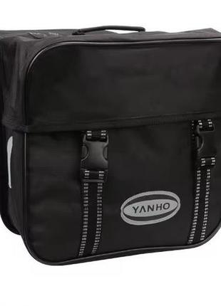 Велосумка на багажник yanho tb 2-ох секційна, 20л. чорний (saktb)