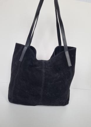Замшевая сумка, кожаная сумка, сумка шоппер, брендовая сумка1 фото