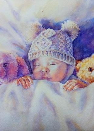 Картина "нежность детских снов" спящий ребенок купить киев1 фото