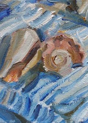 Картина маслом море ракушки кораблик морской натюрморт3 фото