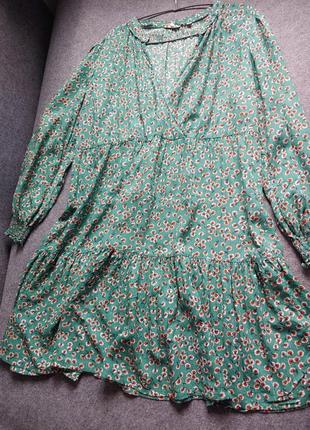 Свободное ярусное платье из вискощы 50-52-54 размера4 фото